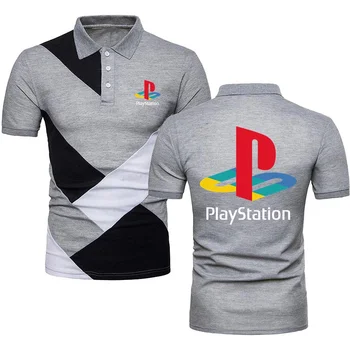 Младежки Тениски, Поло Golftennis PS Мъжки тениски, Блуза, с къс ръкав Тениски Xbox Игра на Playstation Стил Контрастен Цвят Поло