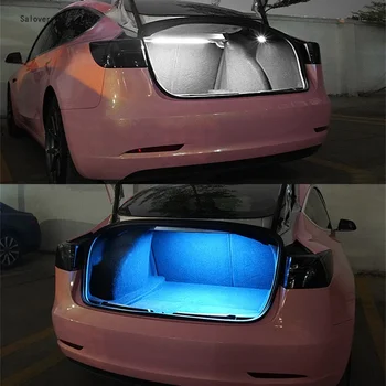 Лампа Багажник за Tesla 2019-2022 Модел 3 Автомобила Предни Багажника Интелигентна Светлинна Лента 12 В Led Лампа Тръба Интериорни Декоративни Аксесоари